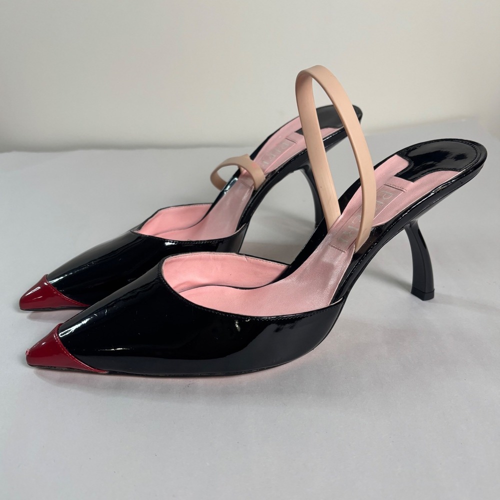 Piferi Upanova Slingback Pumps 42/12 Designer Avant‎ Garde Vegan Leather Heels